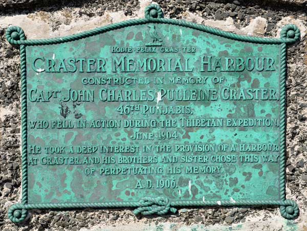 Memorial plaque to Captain Craster, Craster harbour Memorial plaque to Captain Craster, Craster harbour
